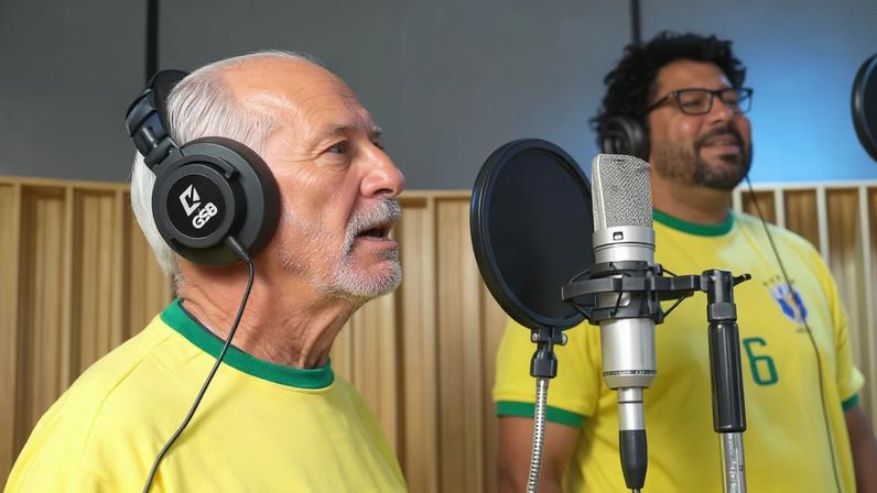 Maestro Junior grava com grupo Bom Gosto — Foto: Reprodução | YouTube