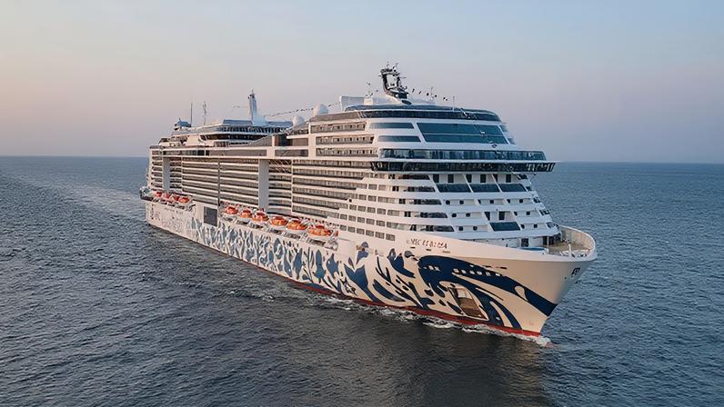 Navio MSC Euribia. Foto: MSC Cruzeiros/Divulgação