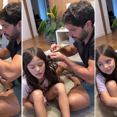 Duda Nagle ensina truque para remover chiclete do cabelo de Zoe