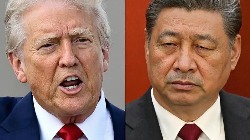 O presidente dos EUA, Donald Trump (esquerda), e seu homólogo chinês, Xi Jinping.