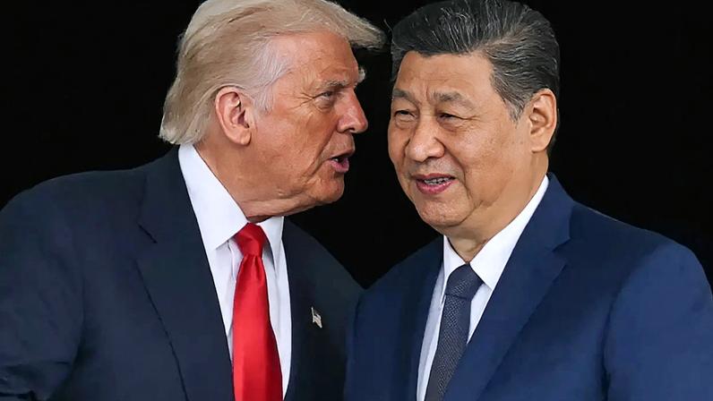 Os presidentes Donald Trump (esq), dos EUA, e Xi Jinping, da China