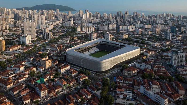 Projeção de como ficaria nova Vila Belmiro, estádio do Santos — Foto: Divulgação