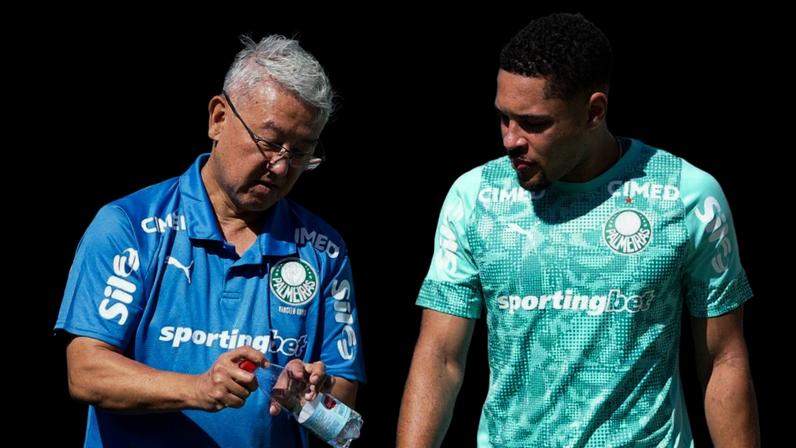 Vitor Roque durante treino do Palmeiras na Academia de Futebol — Foto: Cesar Greco/Palmeiras/by Canon