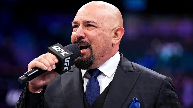 UFC Octagon announcer Joe Martinez introduces a fight
