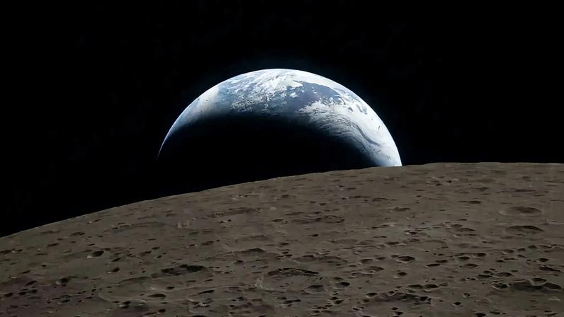 Fotografia da Terra vista através da Lua.