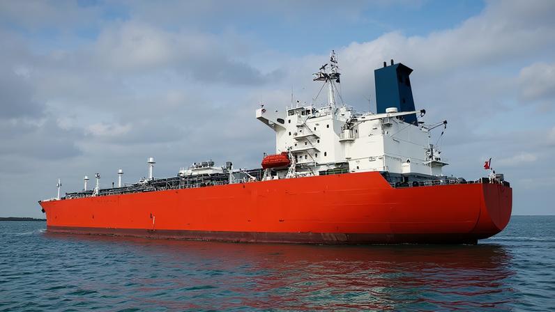 Fotografia de um navio de petróleo.