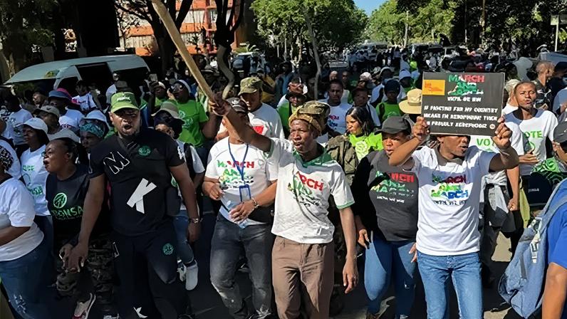 Hundreds took to the streets of Pretoria to protest against immigration