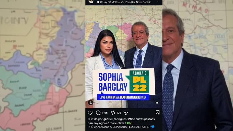 PL filiou nesta segunda a "Trans de Direita", Sophia Barclay. (Foto: Reprodução / Instagram @barcllay)