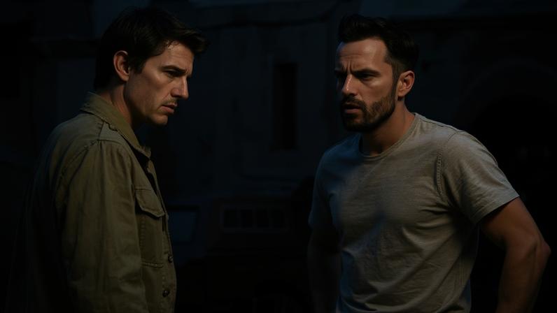 Tom Cruise e Jake Johnson no filme "A Múmia", de 2017