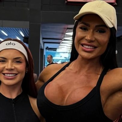 Gkay e Gracyanne se encontram na academia e compartilham treino