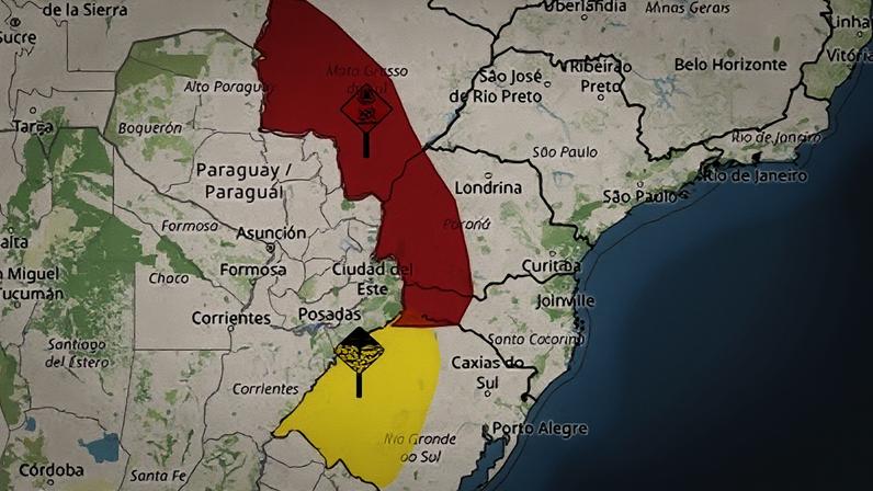 O Rio Grande do Sul e Santa Catarina também estão sob alerta amarelo para tempestades