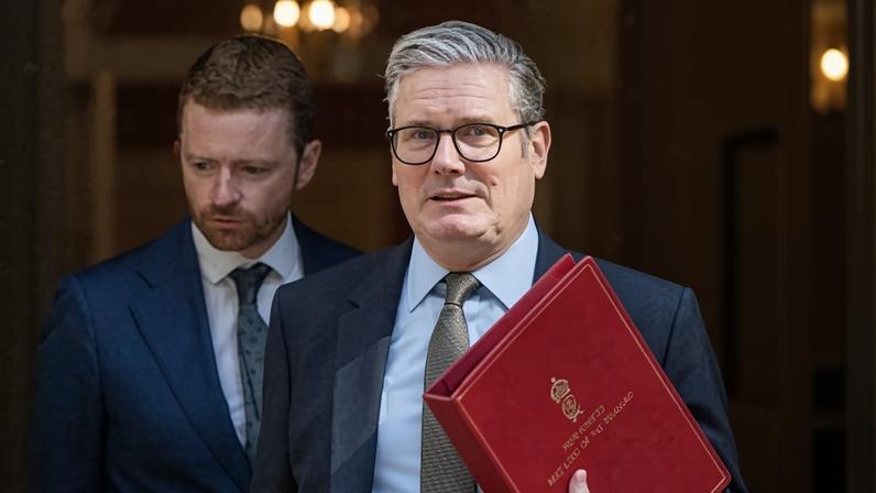 Keir Starmer leaving 10 Downing Street with his then chief of staff, Morgan McSweeney in February 2026.