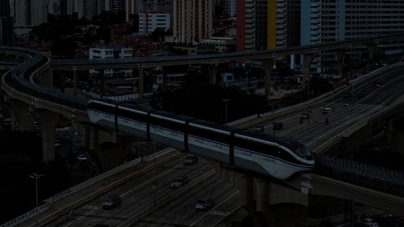 Trem da linha 17-ouro circula suspenso sobre as avenidas da zona sul de São Paulo. (Foto: Divulgação/Metrô SP)