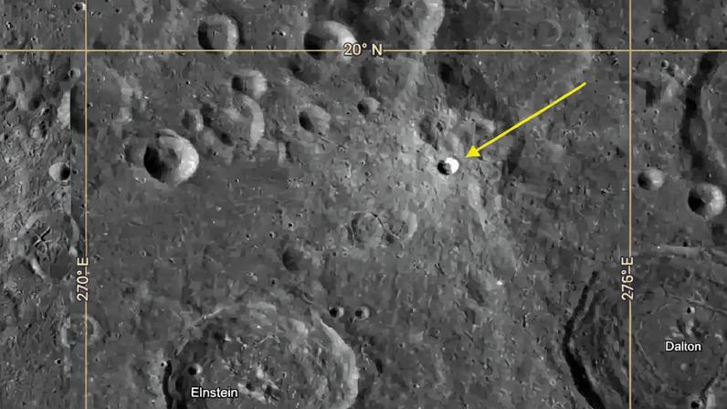 Captura de tela da cratera Carroll no mapa rápido Lunar/LROC.