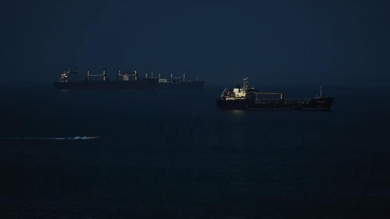 Getty Images Tankers on an open sea on a slightly misty day on the Strait of Hormuz, as seen from Iran's Qeshm island.