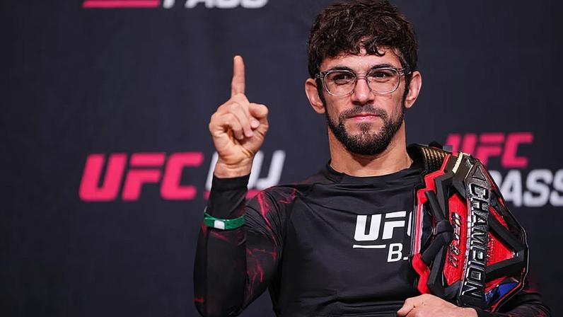 Mikey Musumeci prepares to face Shay Montague in the UFC BJJ bantamweight championship match during the UFC BJJ 5 event at Meta APEX