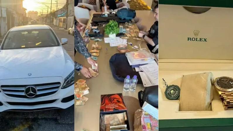 Carro de luxo, dinheiro e relógio Rolex apreendido em operação da PF contra funkeiros e influenciadores