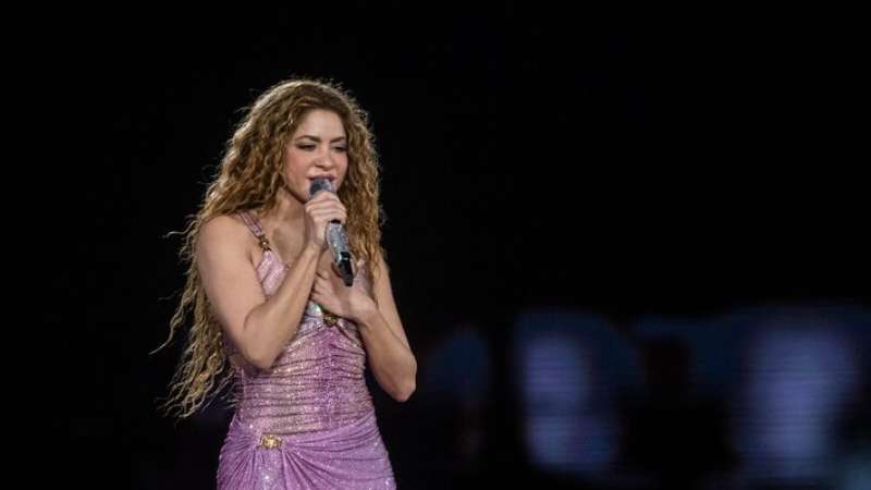 A cantora Shakira em apresentação no estádio do Morumbis, em São Paulo