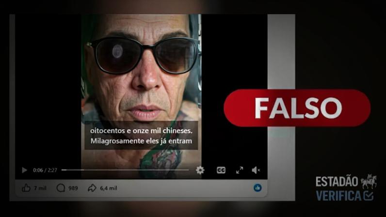 Quantidade de chineses que entraram no Brasil de 2023 até hoje é quatro vezes menor do que a alegada por autor de vídeo que viralizou no Facebook