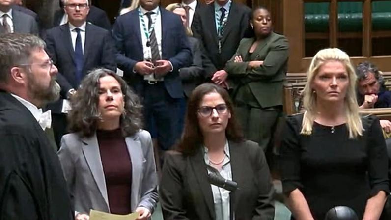 Tellers read the result of the vote in the House of Commons, as Labour MPs block a Conservative attempt to refer Keir Starmer to the privileges committee over the Peter Mandelson affair.