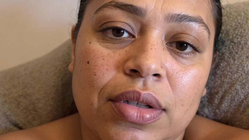 Rizia machucada após acidente.