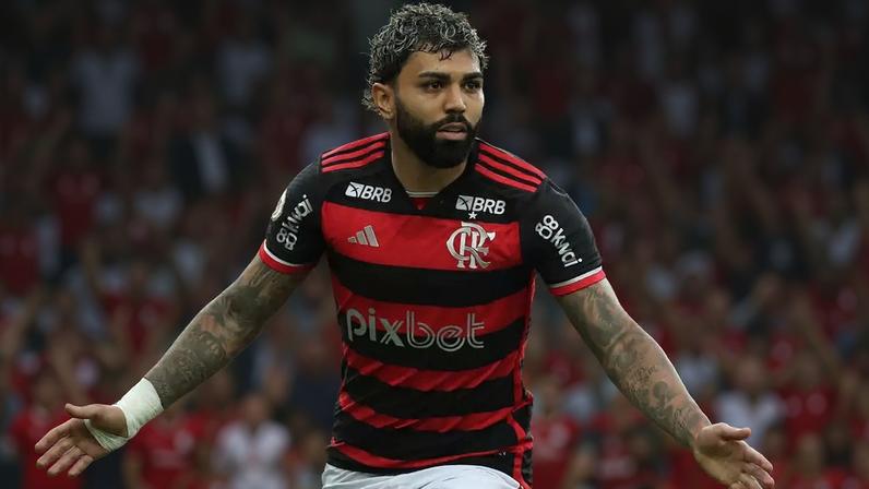 Gabigol atuando pelo Flamengo em 2024