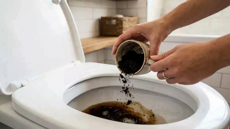Truque sustentável com café usado no vaso sanitário