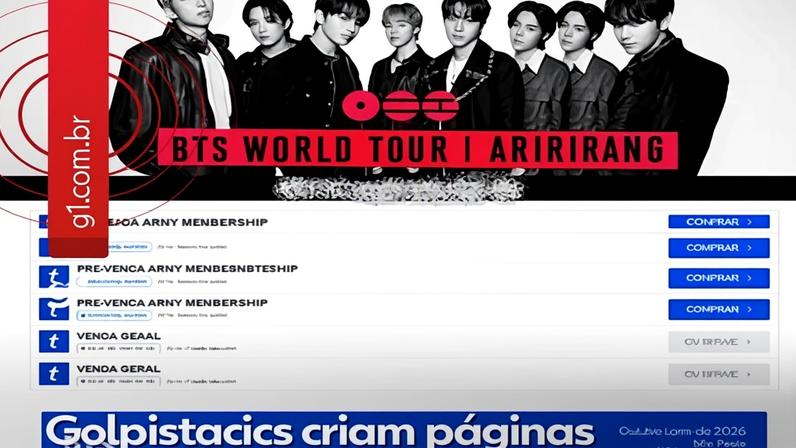 Golpistas criam páginas falsas para vender ingressos de shows do BTS no Brasil