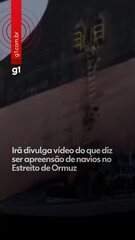 Irã divulga vídeo do que diz ser apreensão de navios no Estreito de Ormuz em 22 de abril de 2026. — Foto: Divulgação/TV estatal do Irã