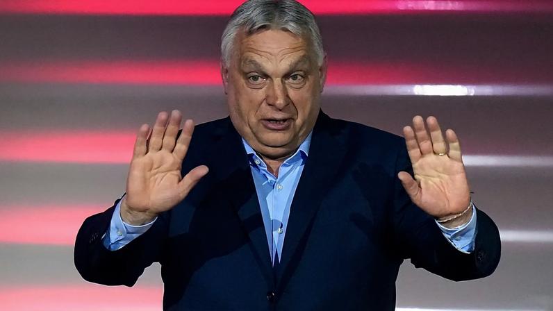 Hungarian PM Orban addresses supporters after election night in Budapest