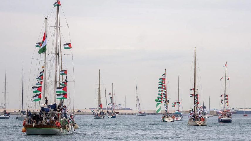 Flotilha com ativistas e ajuda para Gaza parte da Espanha