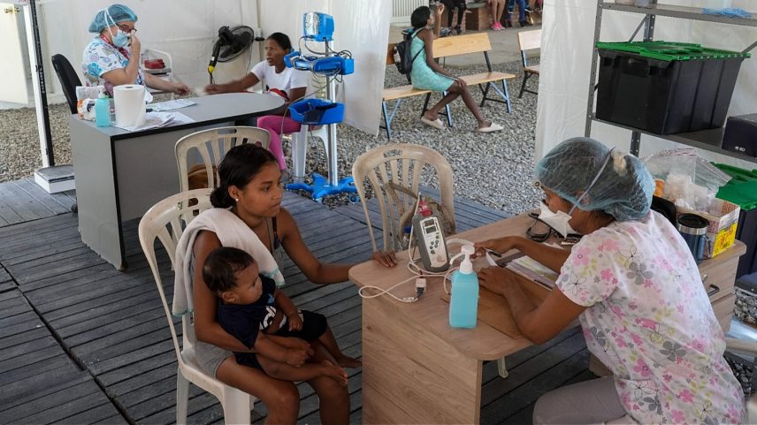 Patients are attended at a medical clinic in Putucual, Venezuela.