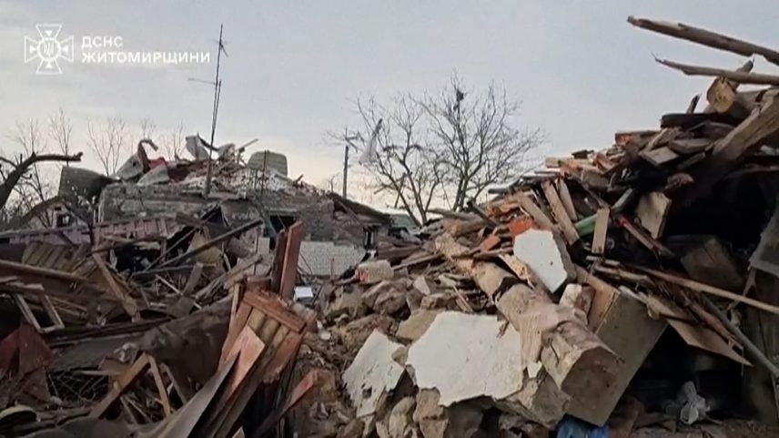 Região de Zhytomyr, na Ucrânia, treme após ataque com mísseis e drones