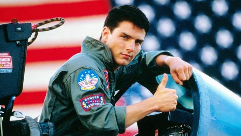O ator Tom Cruise em cena do filme 'Top Gun: Ases Indomáveis' (1986).