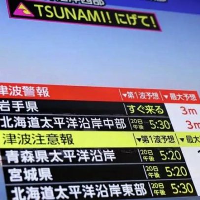 Tsunami de 80 cm atinge Japão após terremoto intenso