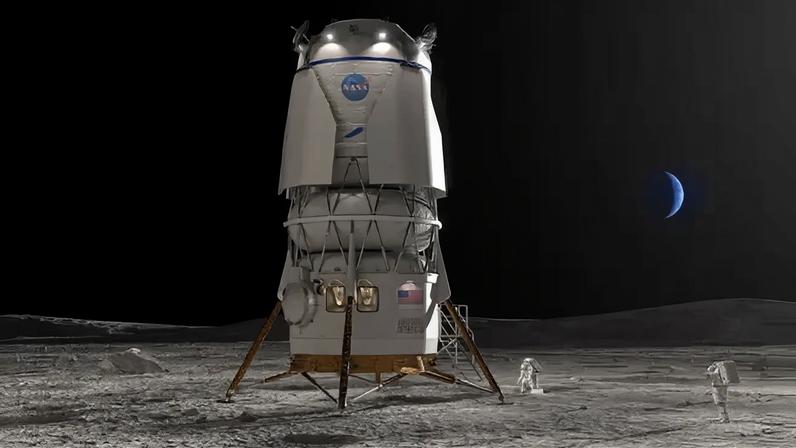 Ilustração do Sistema de Pouso que será desenvolvido pela Nasa em parceria com a Blue Origin