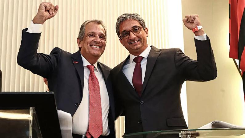 Willeman ao lado de Bap no dia da eleição no Flamengo –
