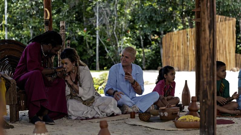 Uma das cenas da primeira temporada da série 'Tarã' com Xuxa Meneghel interpretando Ylla