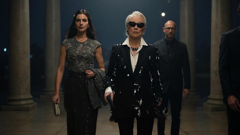 Anne Hathaway, Meryl Streep e Stanley Tucci em 'O Diablo Veste Prada 2'
