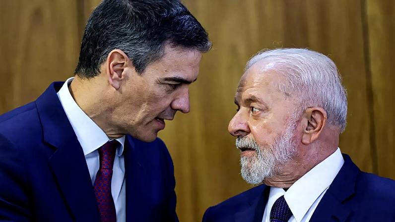 Foto de arquivo do encontro do presidente do Brasil, Luiz Inácio Lula da Silva, e o primeiro-ministro da Espanha, Pedro Sánchez, no Palácio do Planalto, em Brasília, Brasil, em 6 de março de 2024.