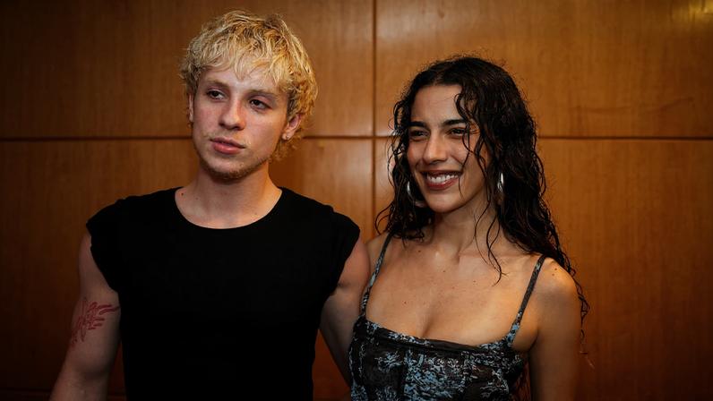 O casal Juliano Floss e Marina Sena