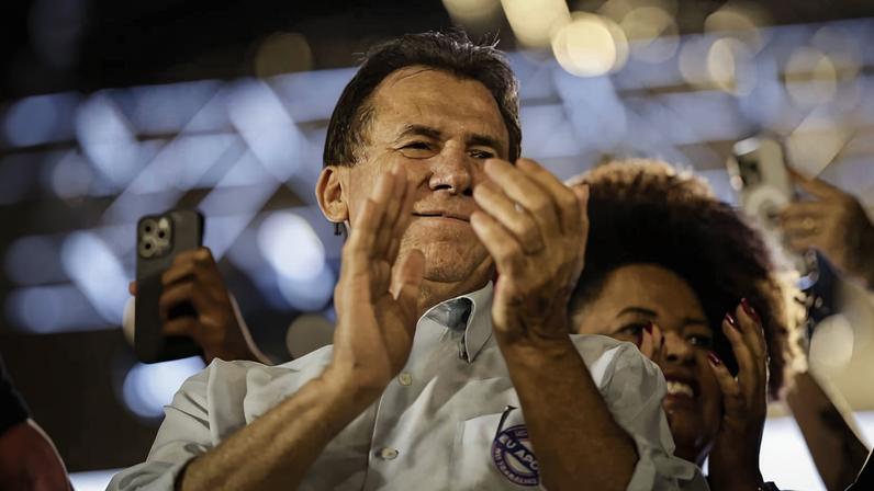 Luiz Marinho, ministro do Trabalho e Emprego, nas comemorações do 1º de maio de 2025