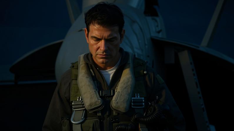 Tom Cruise em cena do filme 'Top Gun: Maverick'