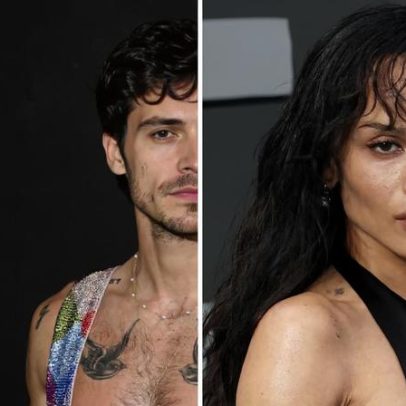Harry Styles e Zoë Kravitz trocam beijos em público pela primeira vez