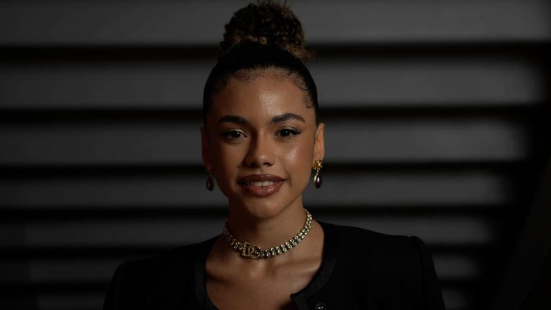 A atriz Alana Cabral no lançamento da novela 'Três Graças'