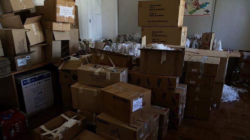 Material armazenado em prédio da secretaria estadual de Esportes, no centro de São Paulo