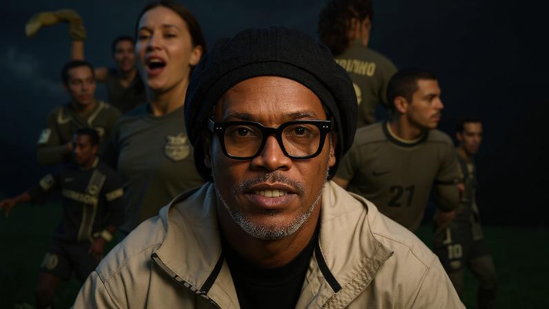 Ronaldinho Gaúcho em pôster de sua série na Netflix