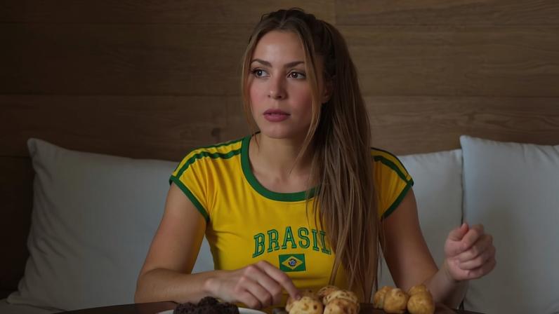 Cantora Shakira prova comidas brasileiras