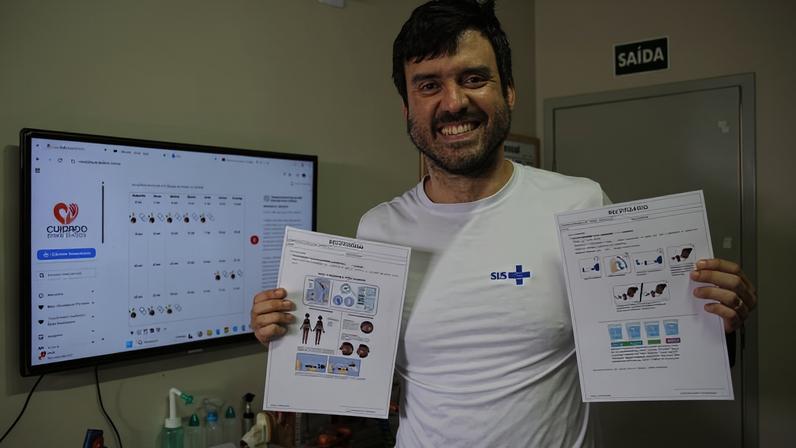 Lucas Cardim, médico no sertão de Petrolina (PE), criou projeto que usa desenhos para as receitas médicas para ajudar pacientes com dificuldade na leitura