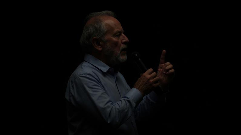 Silhueta do presidente da República, Luiz Inácio Lula da Silva, durante o evento Universidade com a Cara do Povo Brasileiro, em São Paulo (SP)